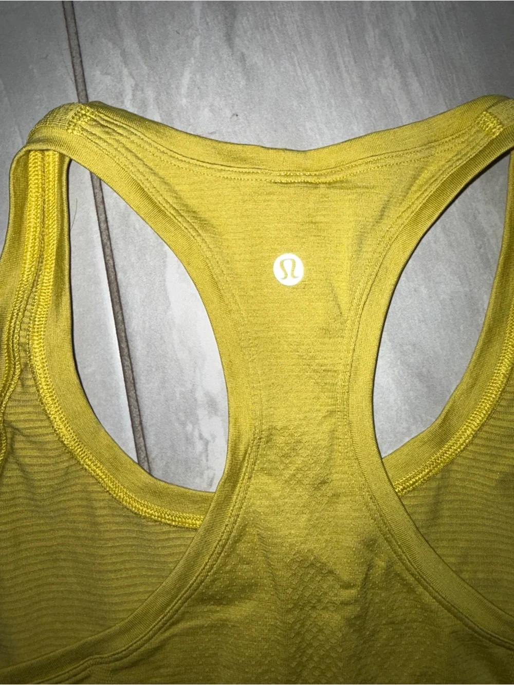 yellow lululemon racer back tank